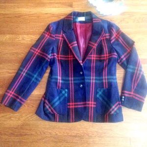 Vintage Peerless of Boston Plaid Wool Blazer Retro